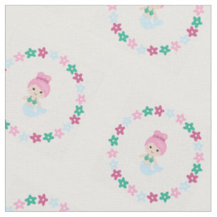 Cute mermaid cotton fabric