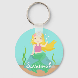 Cute Mermaid from the Ocean, For Girls Key Ring