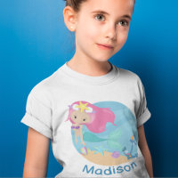 Cute Mermaid Girl Beach Birthday Party Custom