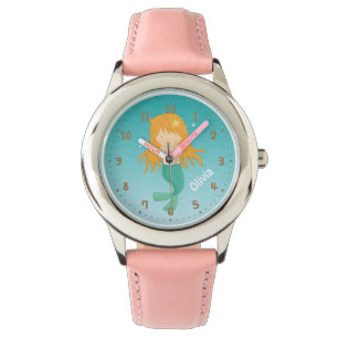 Cute Mermaid Girl Personalised Girls Watch