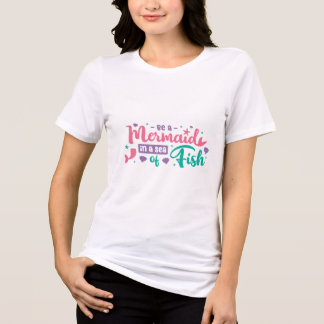 cute mermaid heart graphic womans T-shirt Tri-Blend Shirt