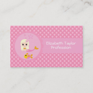 Cute Mermaid in Pink Business Card