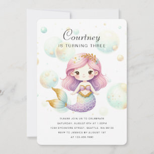 Cute Mermaid Invitation
