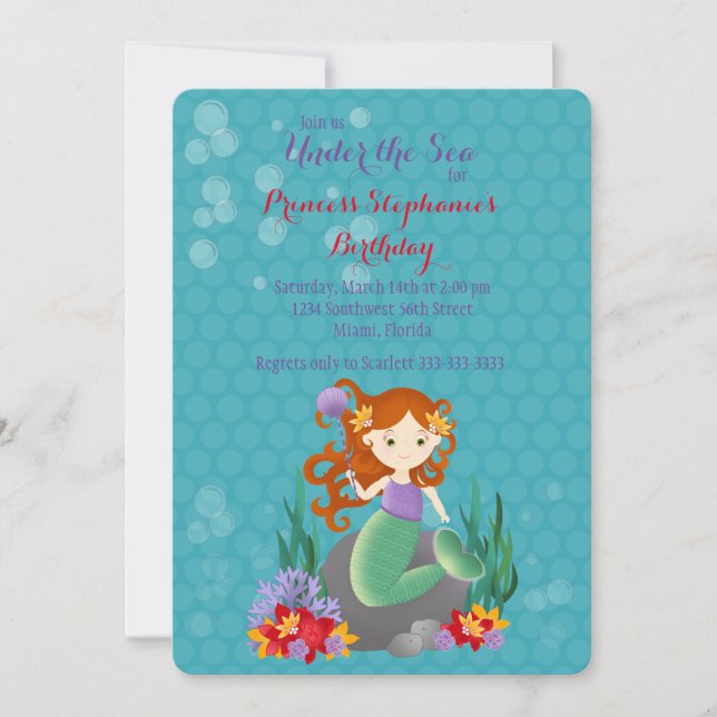 Cute Mermaid Invitation (Front)