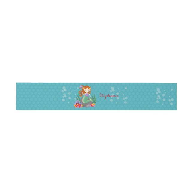 Cute Mermaid Invitation Belly Band (Flat)