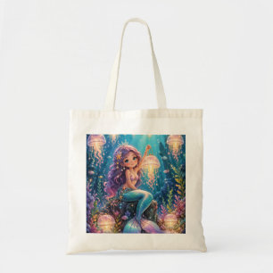 Cute Mermaid & Jellyfish Lanterns Tote Bag