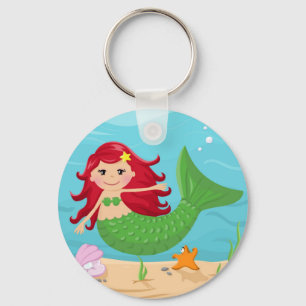 Cute mermaid key ring