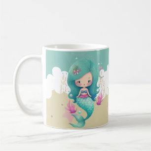 Cute Mermaid Kids Name Coffee Mug