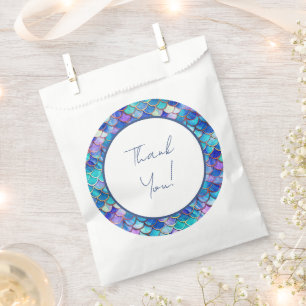 Cute Mermaid Little Girls Birthday Party Thank You Favour Bags