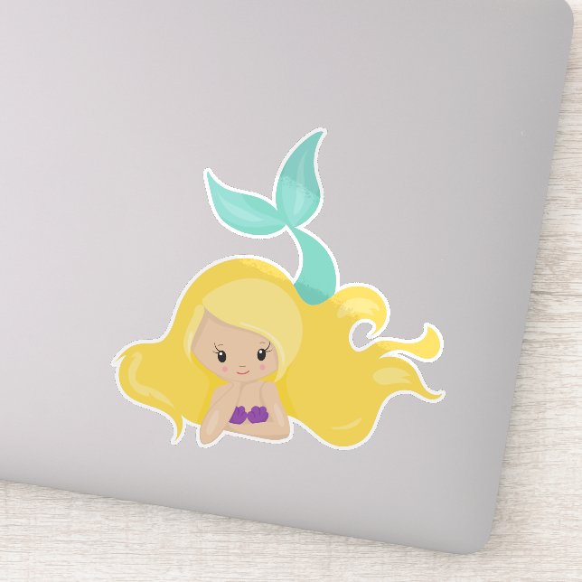 Cute Mermaid, Little Mermaid, Blonde Hair, Shell (Detail)