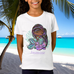cute mermaid lovers add name T-Shirt