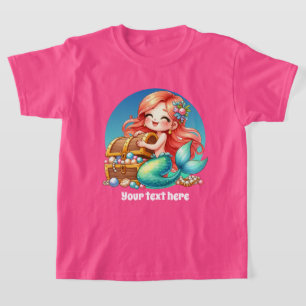 Cute mermaid lovers customisable girls kids T-Shirt