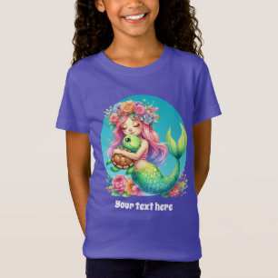 Cute mermaid lovers customisable girls kids T-Shirt
