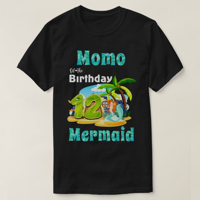 Cute Mermaid Momo Of The 12th Birthday T-Shirt (Design Front)