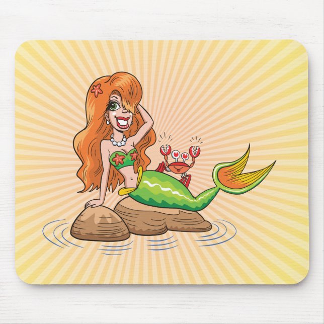 Cute Mermaid Mouse Pad (Front)