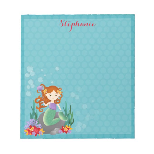 Cute Mermaid Notepad (Front)
