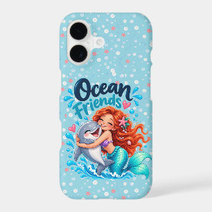 Cute Mermaid Ocean Friends Dolphin Design