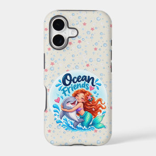 Cute Mermaid Ocean Friends Dolphin Design