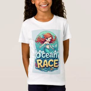 Cute Mermaid Ocean Race Kids Fun 🧜♀️ T-Shirt