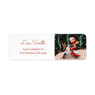 Cute Mermaid on a Scooter Return Address