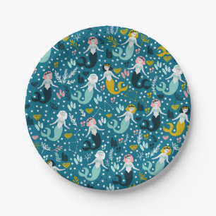 Cute Mermaid Paper Plates