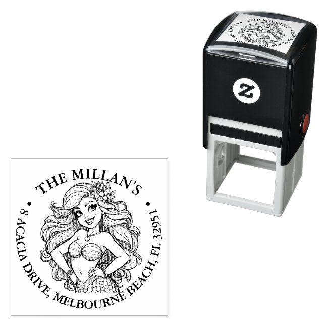 Cute Mermaid Party  theme Self-inking Stamp (In Situ)