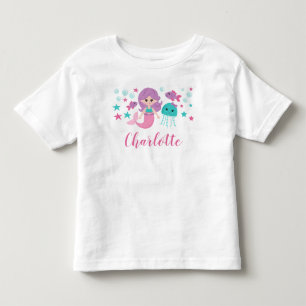 Cute Mermaid Personalised Girl Toddler T-Shirt