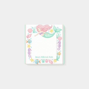 Cute Mermaid Personalised Mitzvah Notepad