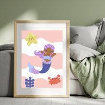 Cute Mermaid Pink Nursery Kids