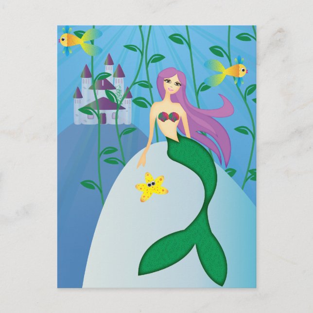 Cute Mermaid Postcard (Front)