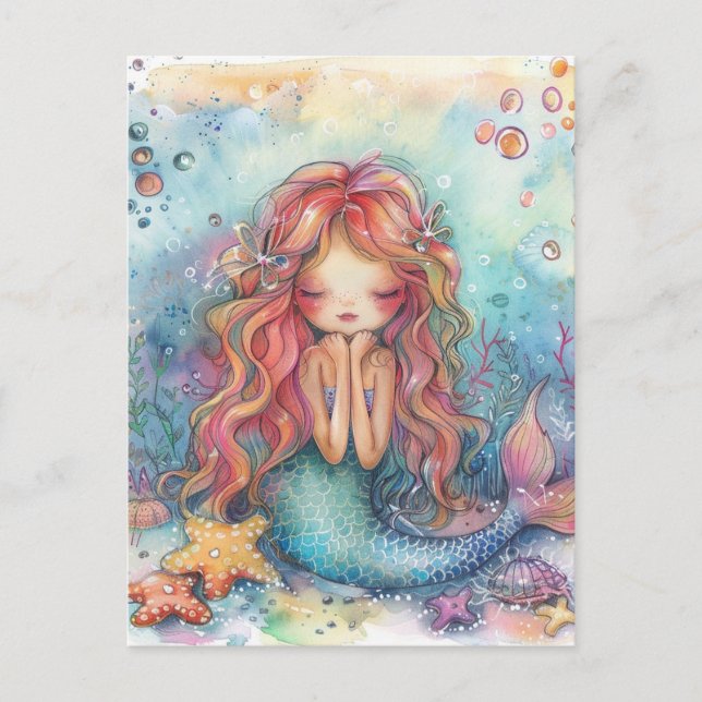 Cute Mermaid Postcard (Front)