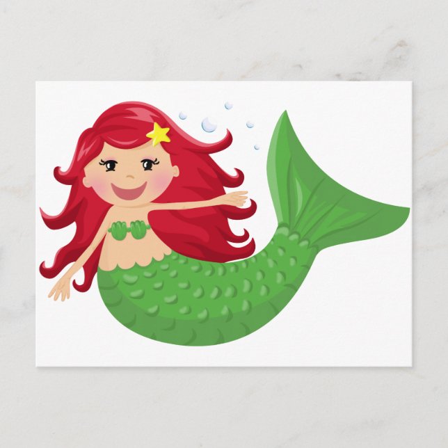 Cute Mermaid Postcard (Front)