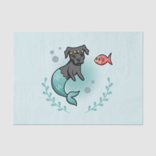 Cute Mermaid Princess Dog Cartoon Illustration Tissue Paper