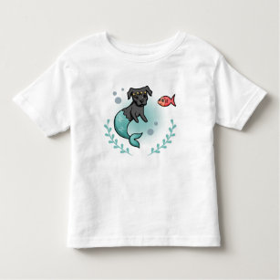 Cute Mermaid Princess Pit Bull Dog Toddler T-Shirt