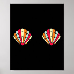 Cute Mermaid Shell Halloween Costume Tee Fun Girl Poster