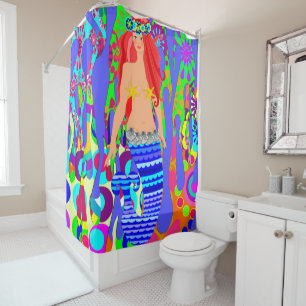 cute mermaid shower curtain