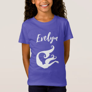 Cute mermaid silhouette kid's t shirt for girls