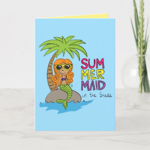 Cute Mermaid Summer Greeting Cards