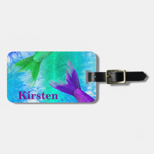 Cute Mermaid Tails & Blue Scales Luggage Tag
