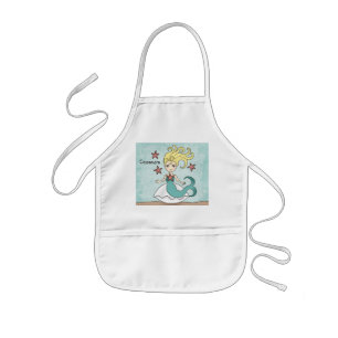 Cute mermaid to personalise kids apron