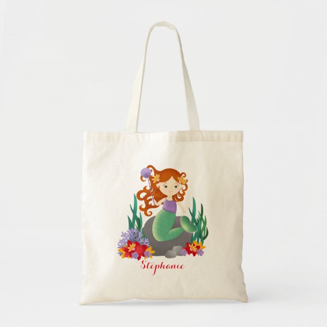 Cute Mermaid Tote Bag (Front)