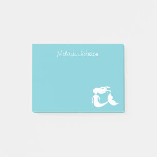 Cute mermaid turquoise personalised Post-it® note