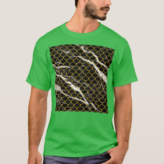 Cute Mermaid With Black Marble Pattern T-Shirt