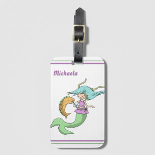 Cute Mermaid with Broken Arm in a Cast Luggage Tag