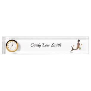 Cute Mermaid With Seahorses Desk Name Plate