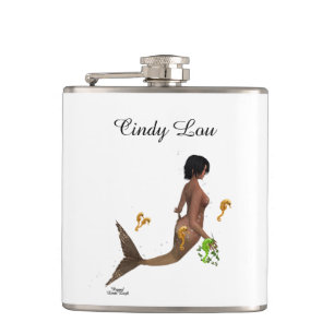 Cute Mermaid With Seahorses Drink Flask