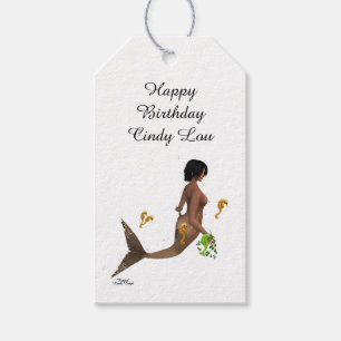 Cute Mermaid With Seahorses Gift Tag