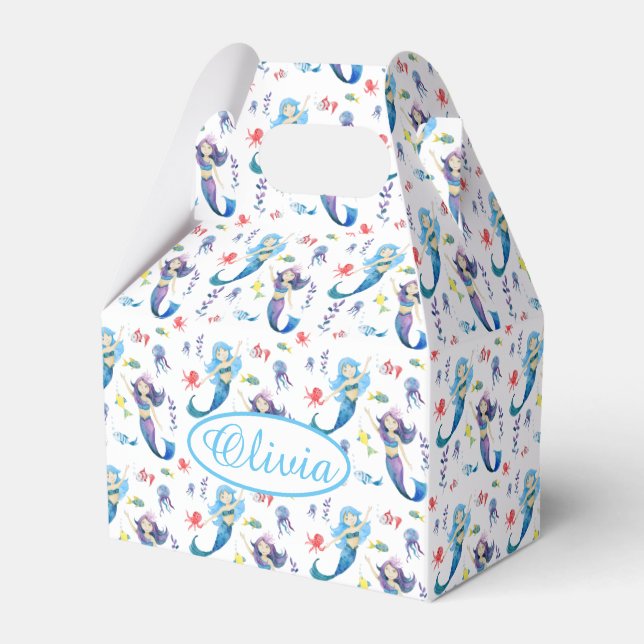    Cute Mermaids Under the Sea Favour Box (Front Side)