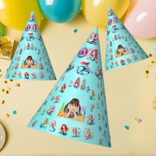 Cute Mermaids Under the Sea Photo Kids Birthday Party Hat
