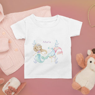Cute mermaids with your name baby T-Shirt